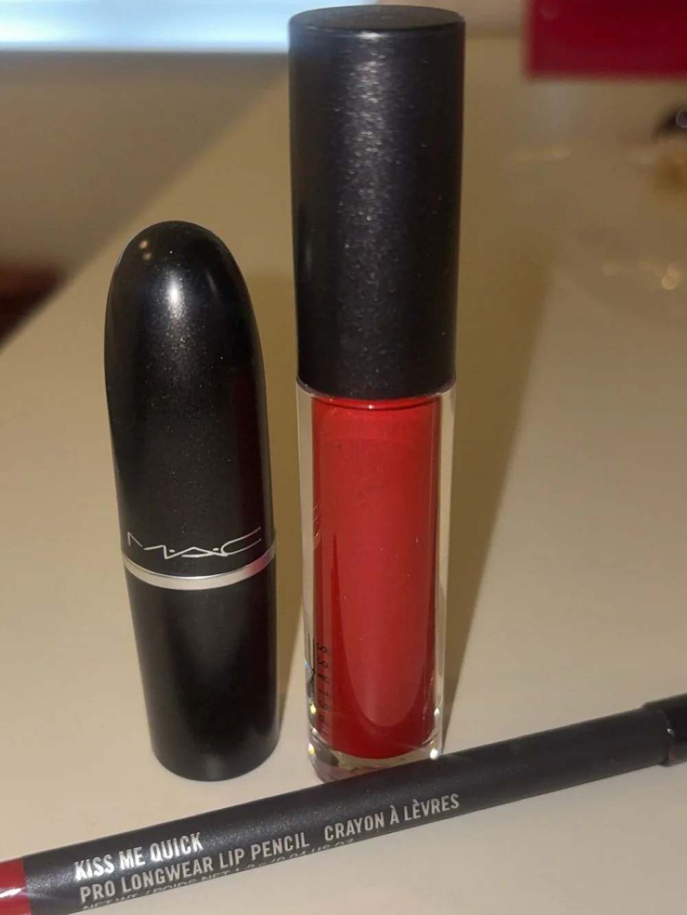 MAC Cosmetics Red Lipstick, Red Liquid Lipcolor & Red Lip Pencil Trio